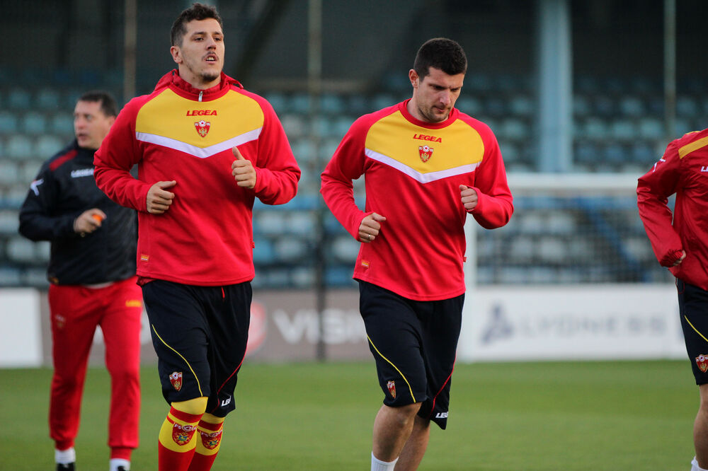 Fudbalska reprezentacija Crne Gore trening Stevan Jovetić Fatos Bećiraj, Foto: Filip Roganović