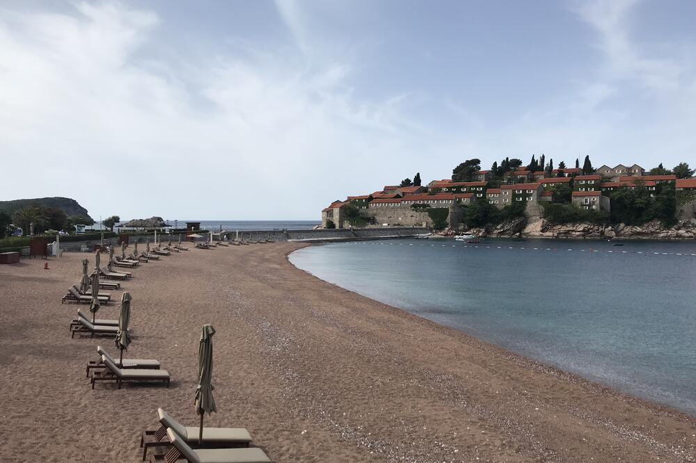 Sveti Stefan, plaža grad-hotela, Foto: Vuk Lajović