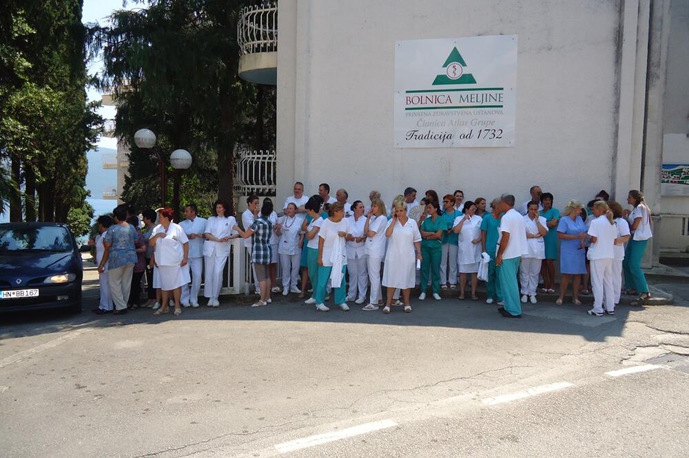 Štrajk zaposlenih, Bolnica Meljine, Foto: Slavica Kosić