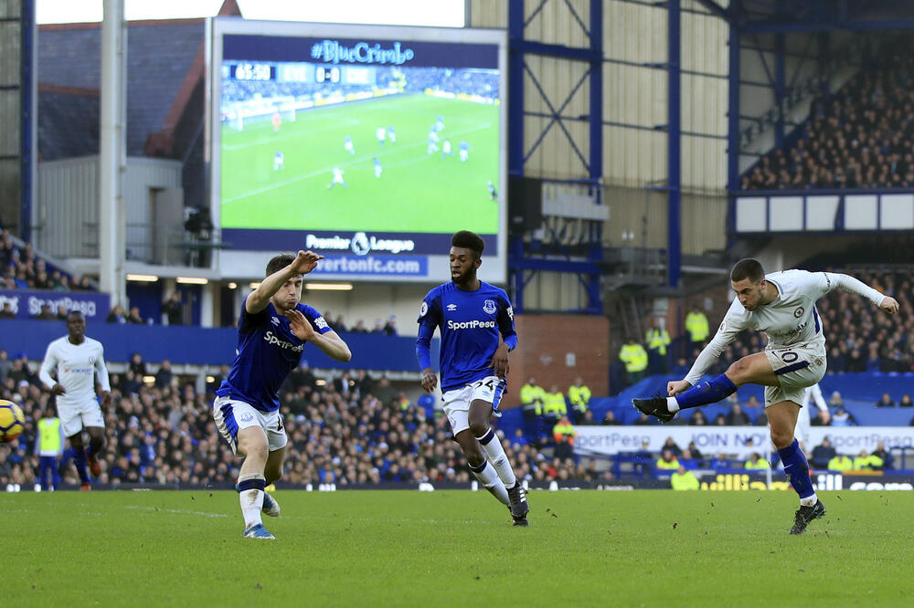 Eden Azar, Everton - Čelsi, Foto: Beta/AP