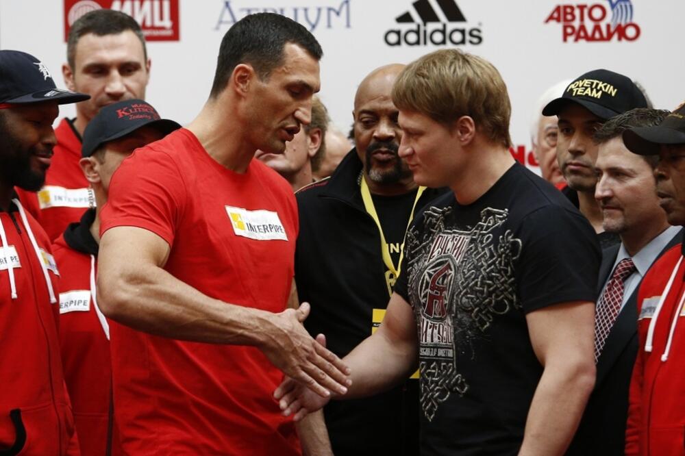 Vladimir Kličko i Aleksandar Povetkin, Foto: Beta/AP