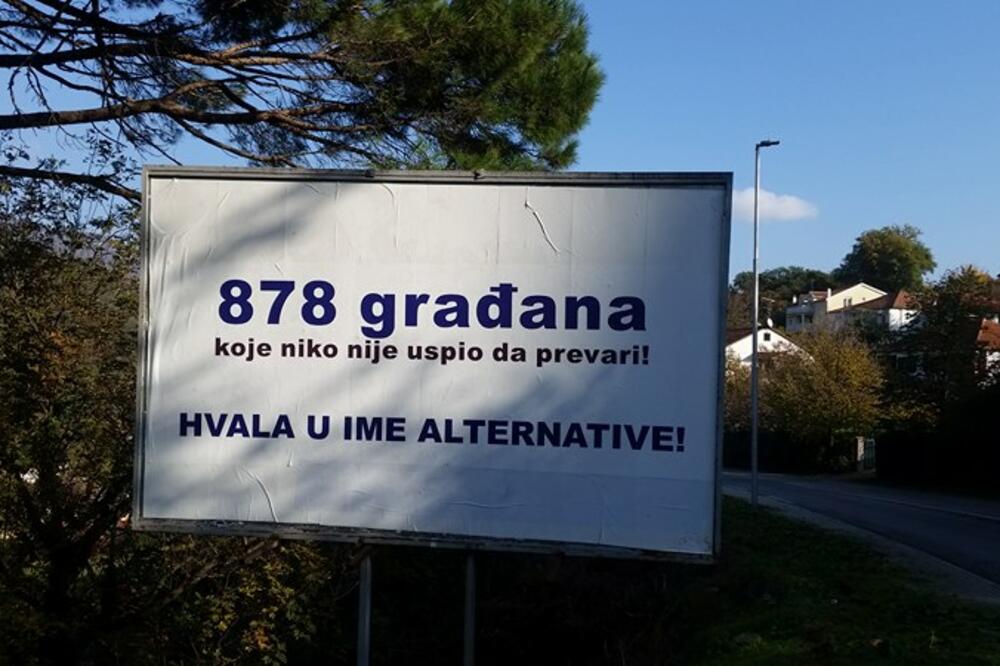 Alternativa bilbord, Foto: Alternativa Crna Gora