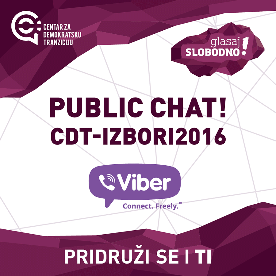 CDT pokrenuo Viber chat: Uživo o izborima, debate, analize...