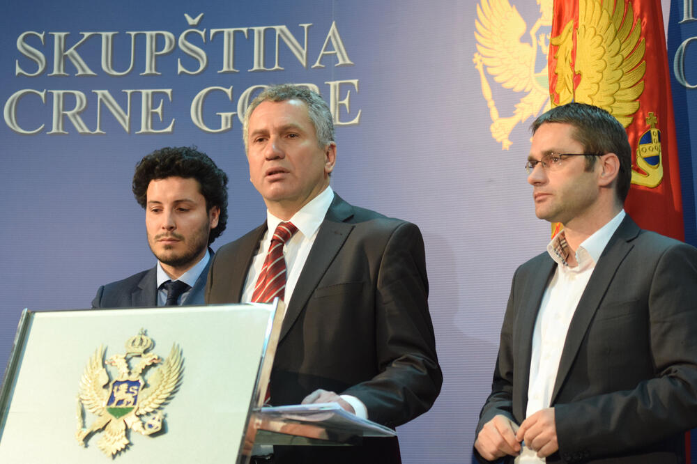 Dritan Abazović, Žarko Rakčević, Neđeljko Rudović, Foto: Boris Pejović