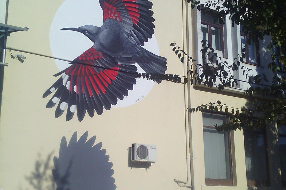 mural, ptica