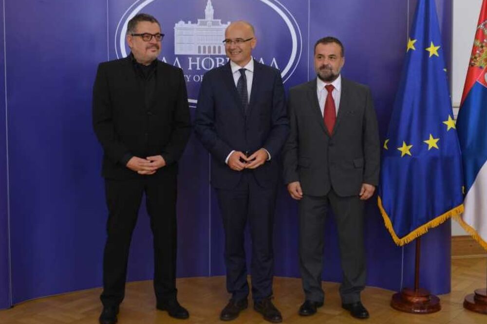 Miloš Vučević, Branislav Mićunović,  Miodrag Kankaraš, Foto: Novisad.rs