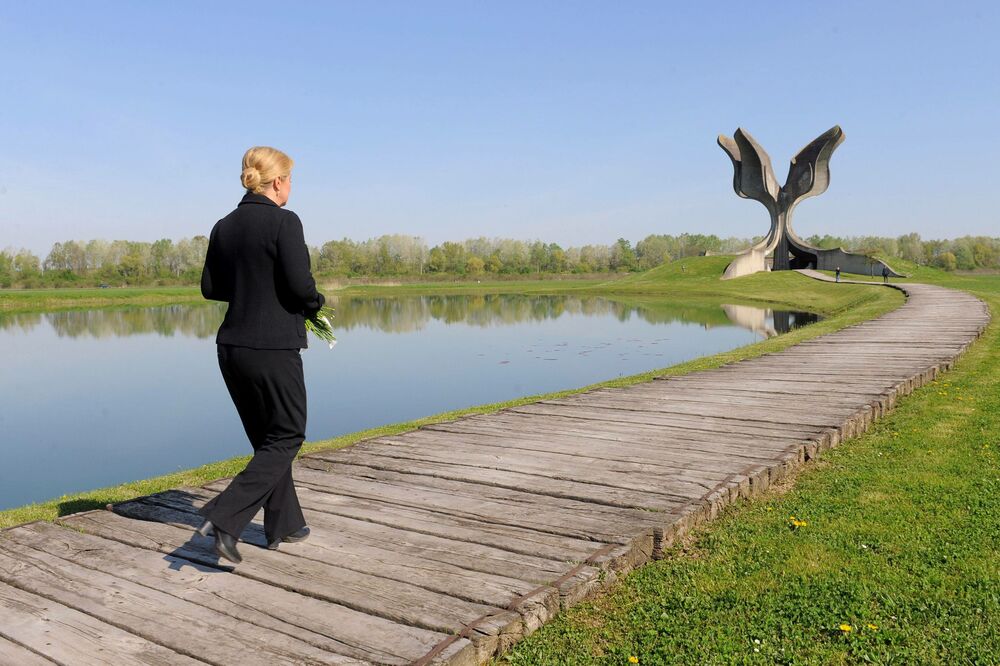 Kolinda Grabar Kitarović, Jasenovac, Foto: Betaphoto/HINA