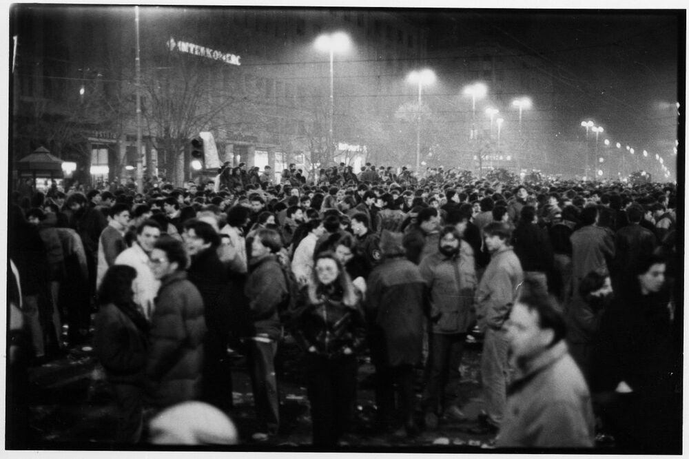 Beograd protest, 9. mart 1991., Foto: Wikipedia