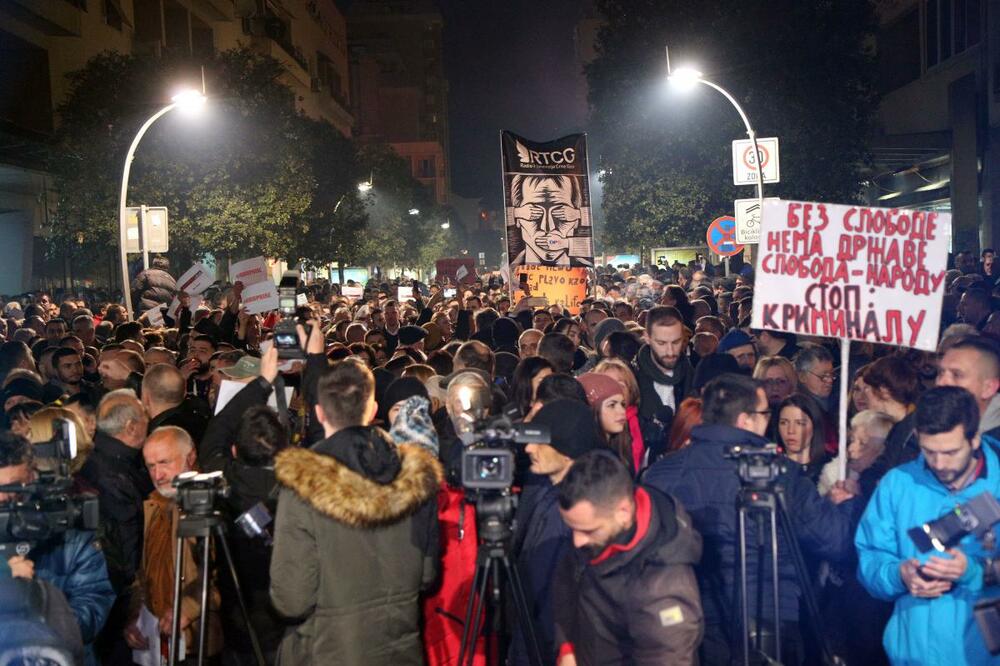 Sa jučerašnjeg protesta, Foto: Filip Roganović