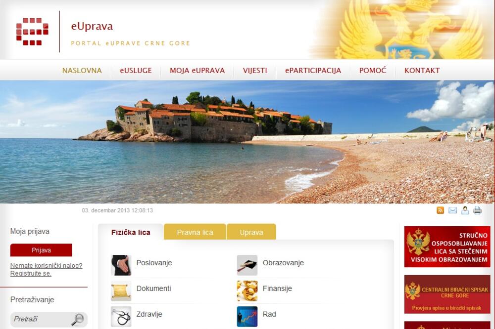 eUprava, Foto: Screenshot