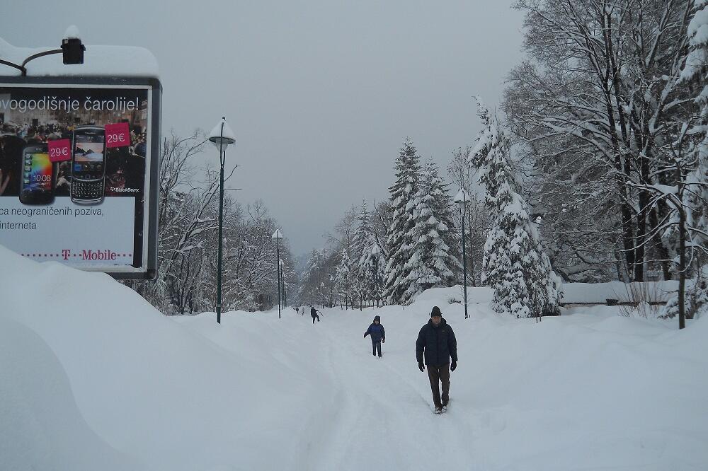 Cetinje, snijeg, Foto: Mladen Čolić