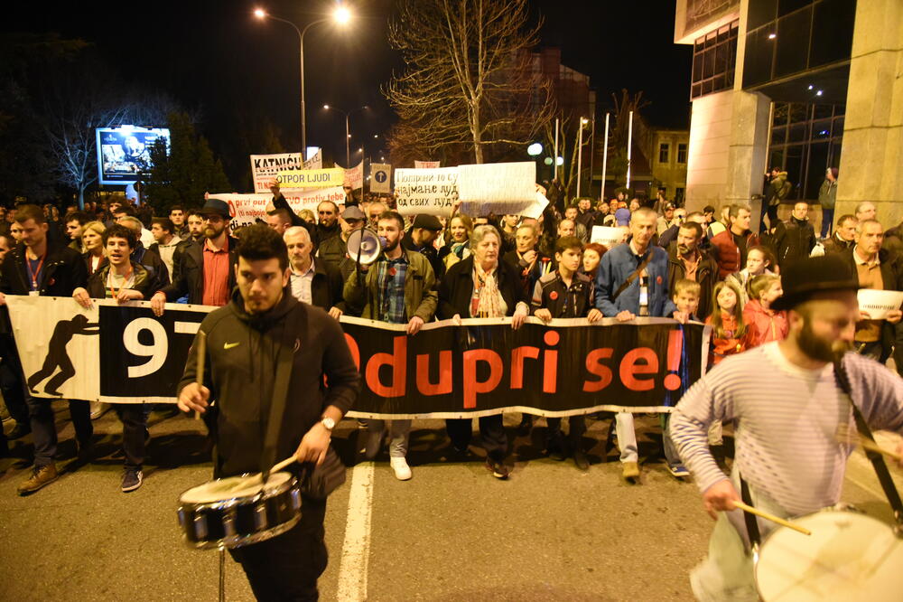 Sa posljednjeg protesta u Podgorici, Foto: Boris Pejović