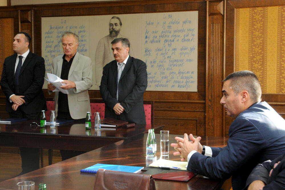 Veljović tokom odbrane magistarske teze, Foto: Luka Zeković