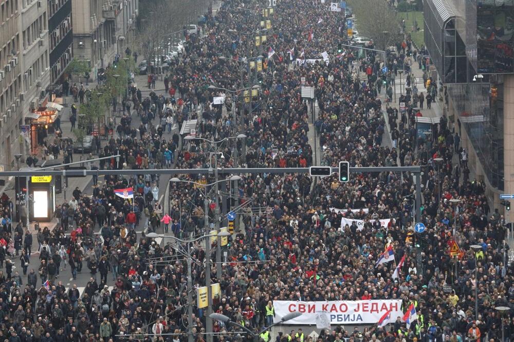 Subotnji protest u Beogradu, Foto: Reuters