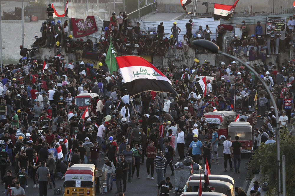 Sa protesta u Bagdadu, Foto: Hadi Mizban/AP