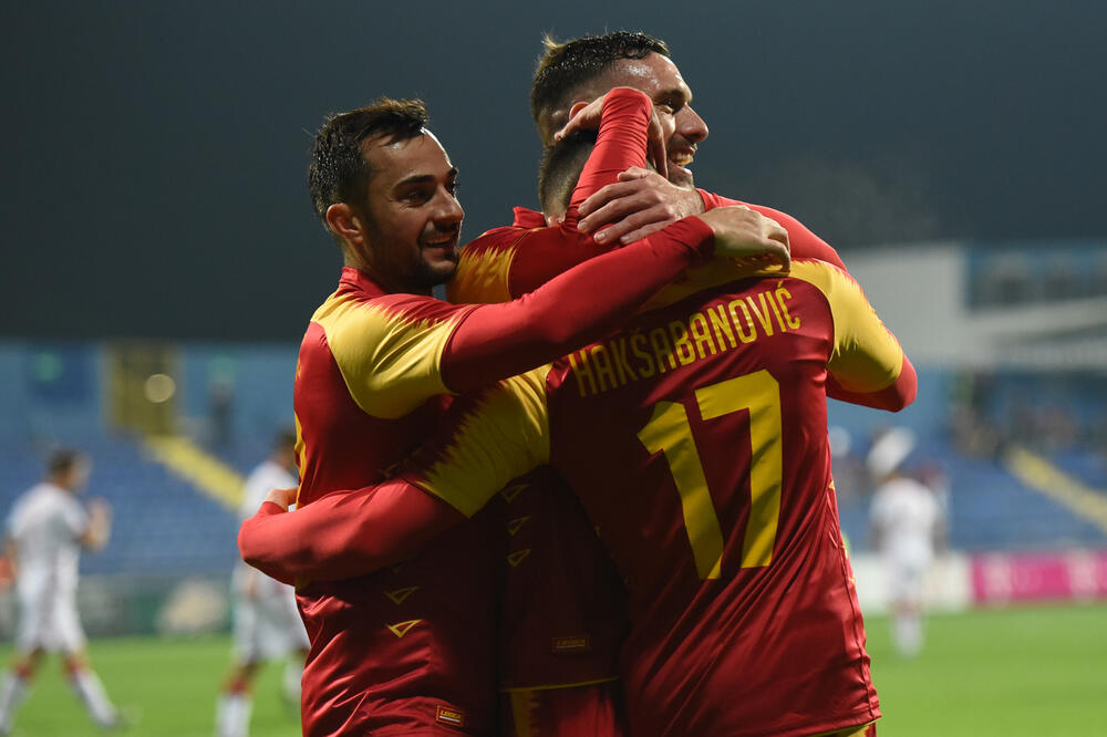 Crnogorski fudbaleri slave gol protiv Bjelorusije u novembru, Foto: Savo Prelević