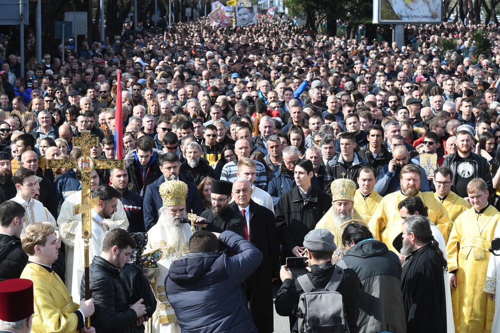 Sa subotnje litije u Podgorici, Foto: Savo Prelević