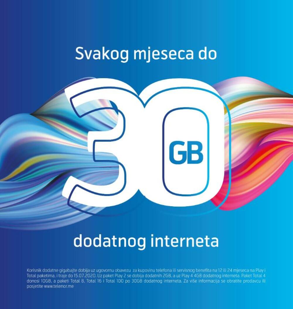 30 GB dodatnog interneta