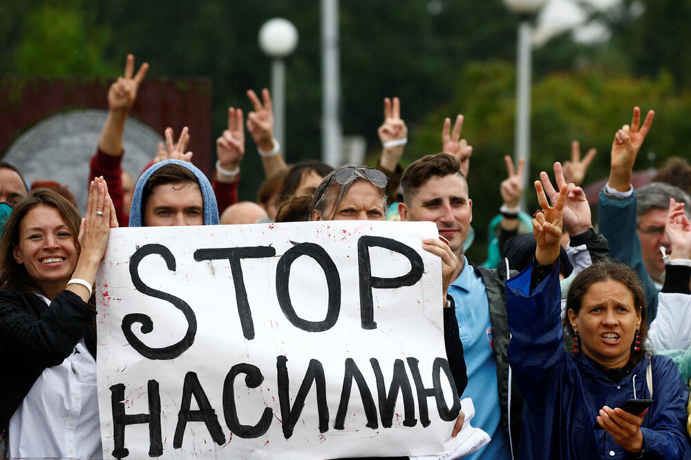 Sa protesta protiv predsjednika Bjelorusije, Aleksandra Lukašenka, Foto: REUTERS