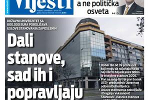 Naslovna strana "Vijesti" za 4. januar 2021.