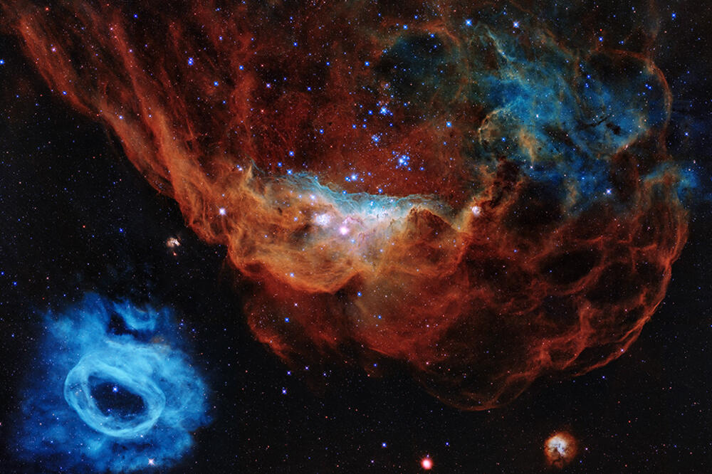 Džinovska nebula BGC 2014 i komšinica NGC 2020, Foto: NASA/ESA