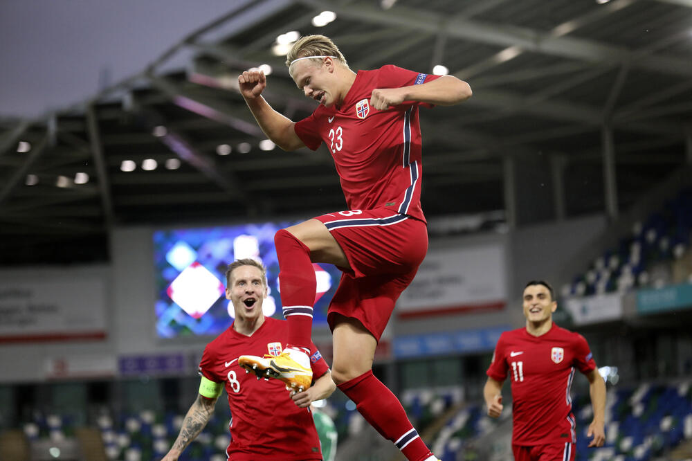 Haland slavi gol Norveške, Foto: AP