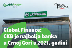 Global Finance: CKB je najbolja banka u Crnoj Gori u 2021. godini