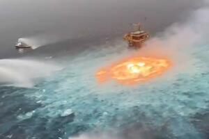 Ugašen požar na morskoj površini u Meksičkom zalivu nakon pucanja...