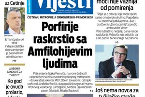 Naslovna strana "Vijesti" za 24. avgust 2021.