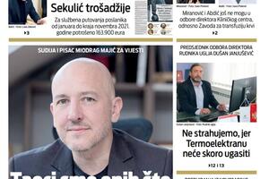 Naslovna strana "Vijesti" za 8. januar 2022. godine