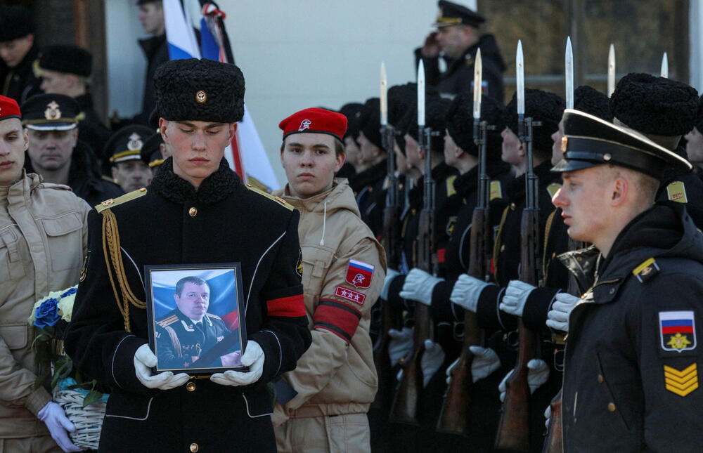 Sa sahrane ruskog kapetana Andreja Palija, koji je ubijen u Mariupolju