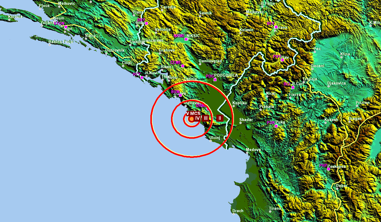 Mjesto na kom je registovan zemljotres, Foto: Zavod za hidrometeorologiju i seizmologiju