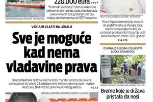 Naslovna strana "Vijesti" za 27. maj 2022.
