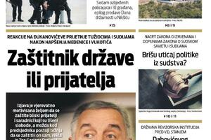 Naslovna strana "Vijesti" za 15. jul 2022.
