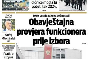 Naslovna strana "Vijesti" za utorak, 26. jul 2022. godine