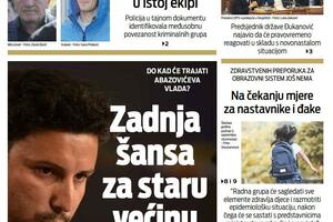 Naslovna strana "Vijesti" za četvrtak, 18. avgust 2022. godine