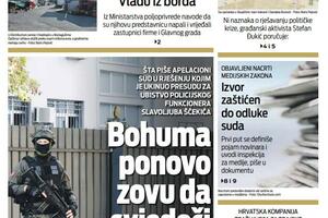 Naslovna strana "Vijesti" za četvrtak, 10. novembar 2022. godine
