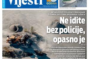 Naslovna strana "Vijesti" za 2. decembar 2022.