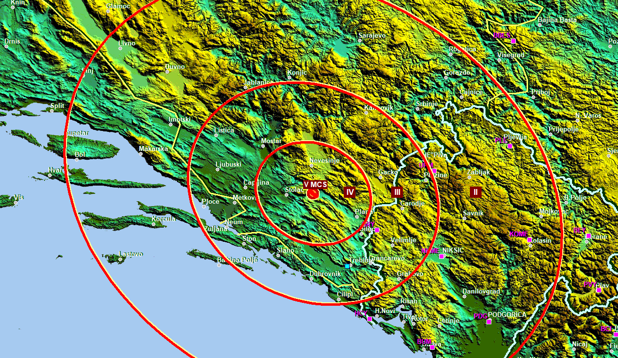 Zemljotres kod Stoca, osjetio se u većem dijelu Crne Gore