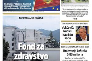 Naslovna strana "Vijesti" za 7. decembar 2022. godinu