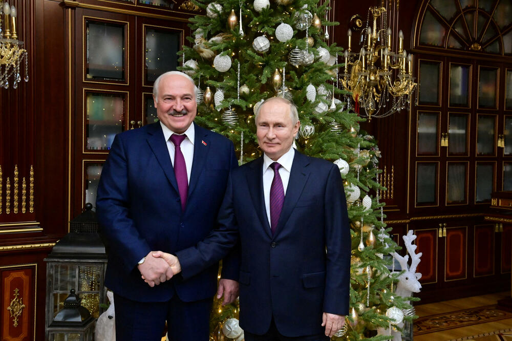 Lukašenko i Putin juče u Minsku, Foto: Rojters