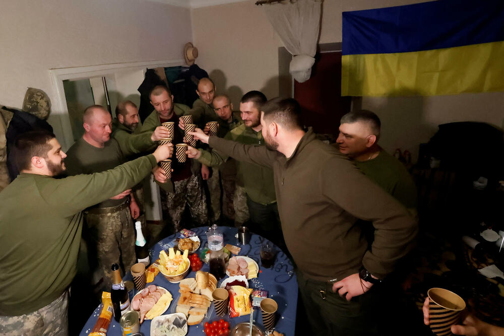 Ukrajinski vojnici u Donjeckoj oblasti tokom novogodišnje noći
