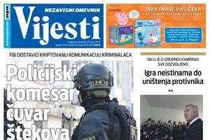 Naslovna strana "Vijesti" za 30. mart 2023. godine