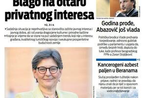 Naslovna strana "Vijesti" za 20. avgust 2023.
