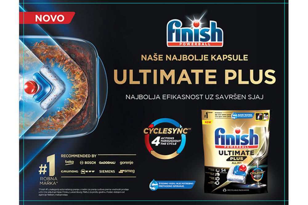 Finish Ultimate Plus All in 1 capsules for intensive cleaning and
