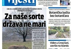 Naslovna strana "Vijesti" za 29. oktobar 2023.