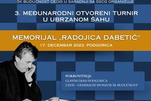Šah: U nedjelju memorijalni turnir "Radojica Dabetić"