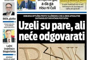 Naslovna strana "Vijesti" za 22. decembar 2023.