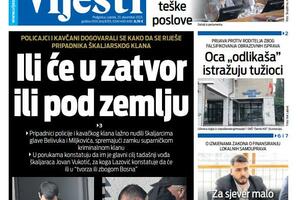 Naslovna strana "Vijesti" za 23. decembar 2023.