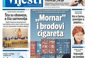 Naslovna strana "Vijesti" za 29. decembar 2023.